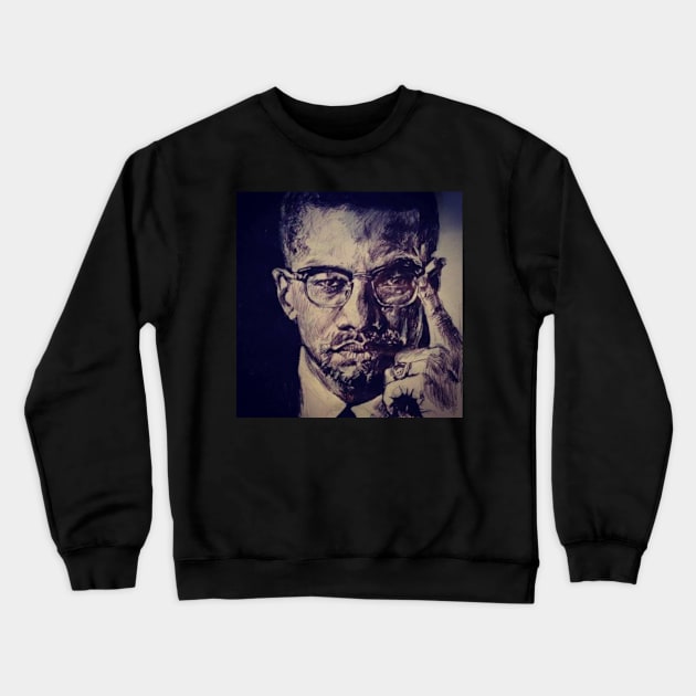 Malcolm X Crewneck Sweatshirt by cindybrady1986